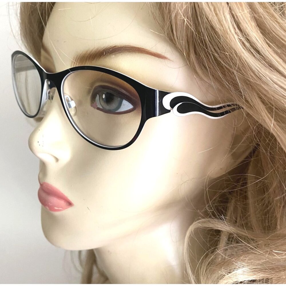 Bovelo par variation glasses prescription frames wavy black/white 086 eyeglasses